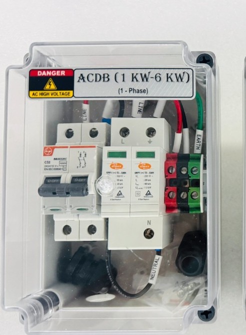 Residential Solar ACDB 1 kW to 6 kW (L&T + Elmex)